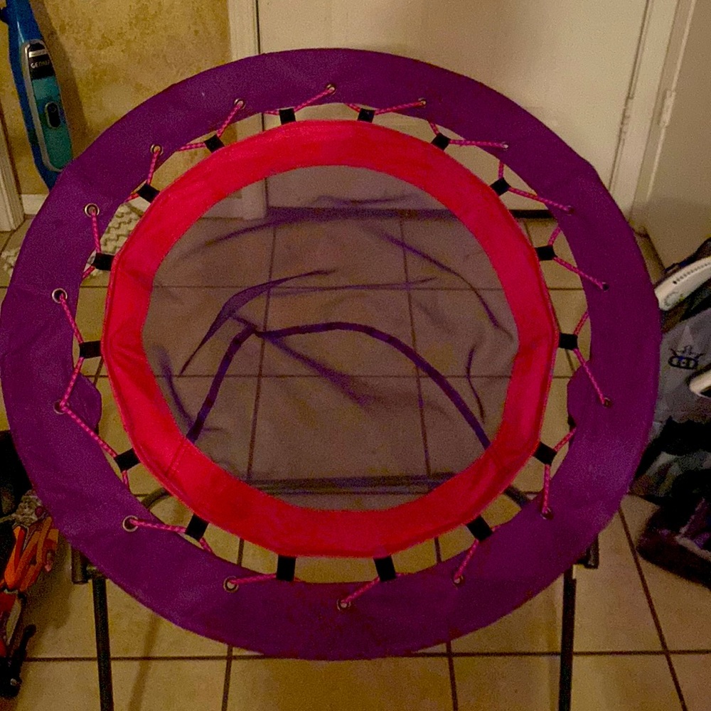 It’s comfortable bouncy pink and purple